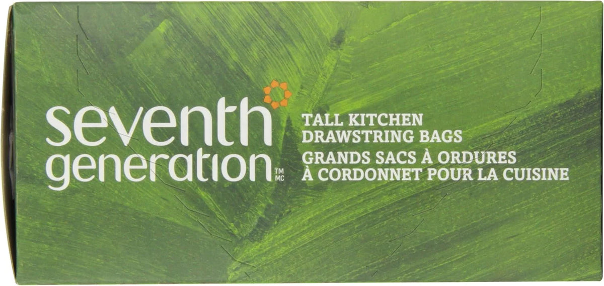 Seventh Generation, Drawstring Kitchen Trash Bags 13 gal, 20 count