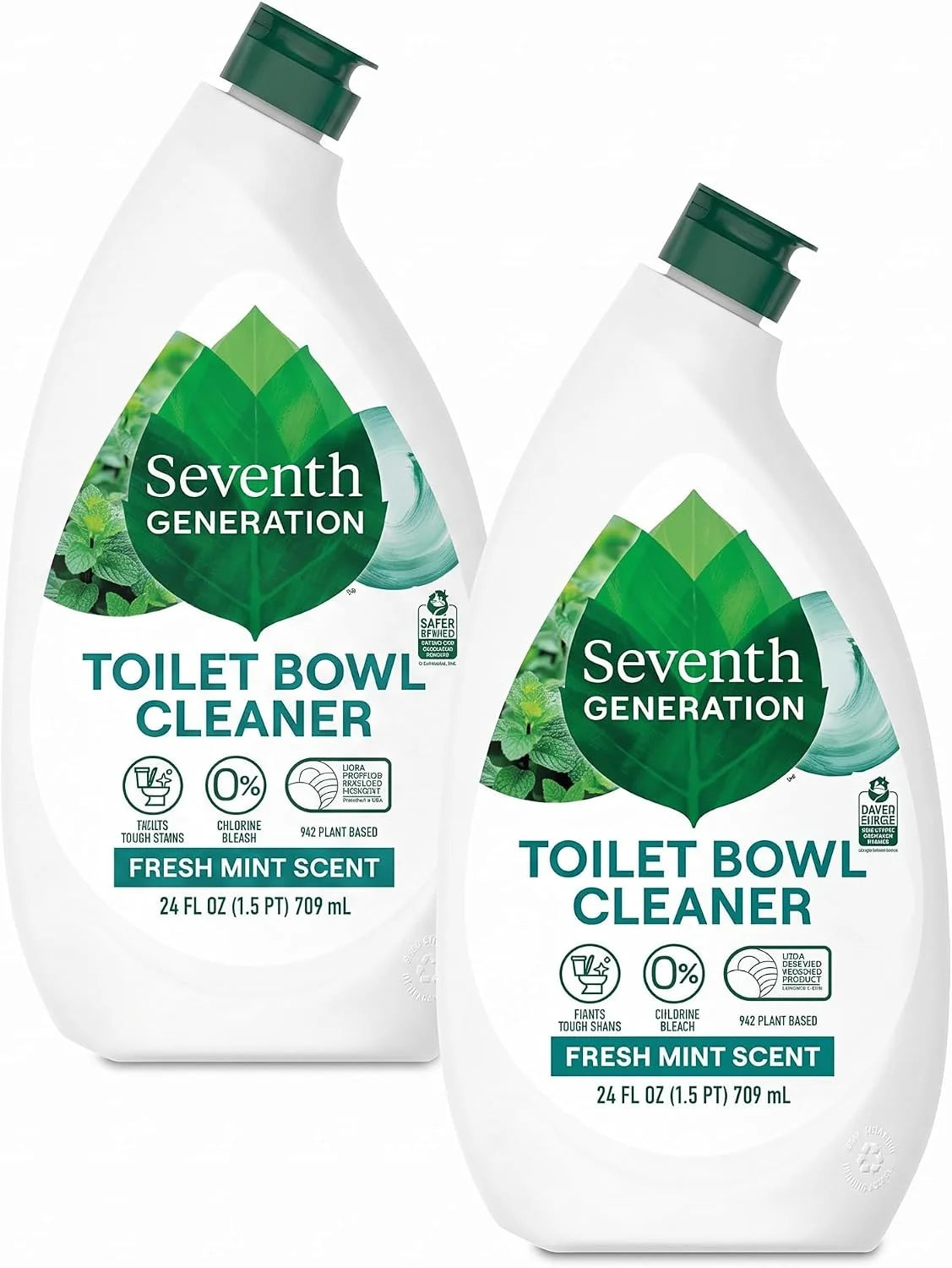 Seventh Generation Toilet Bowl Cleaner Fresh Mint scent Without Chlorine Bleach Ammonia Free 24 oz,(Pack of 8)