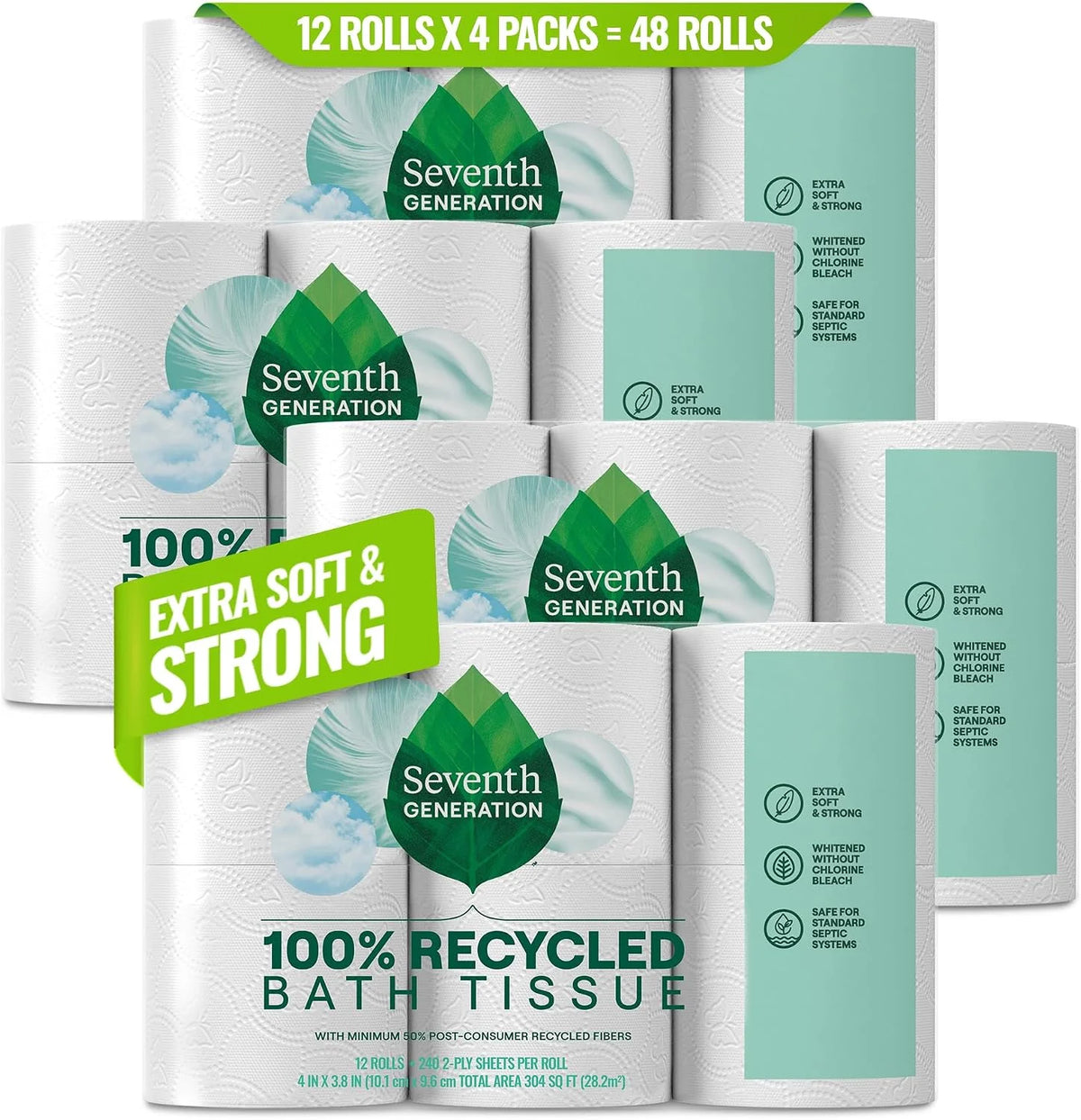 Seventh Generation, Bath Tissue, 12 Roll, 4-Pack