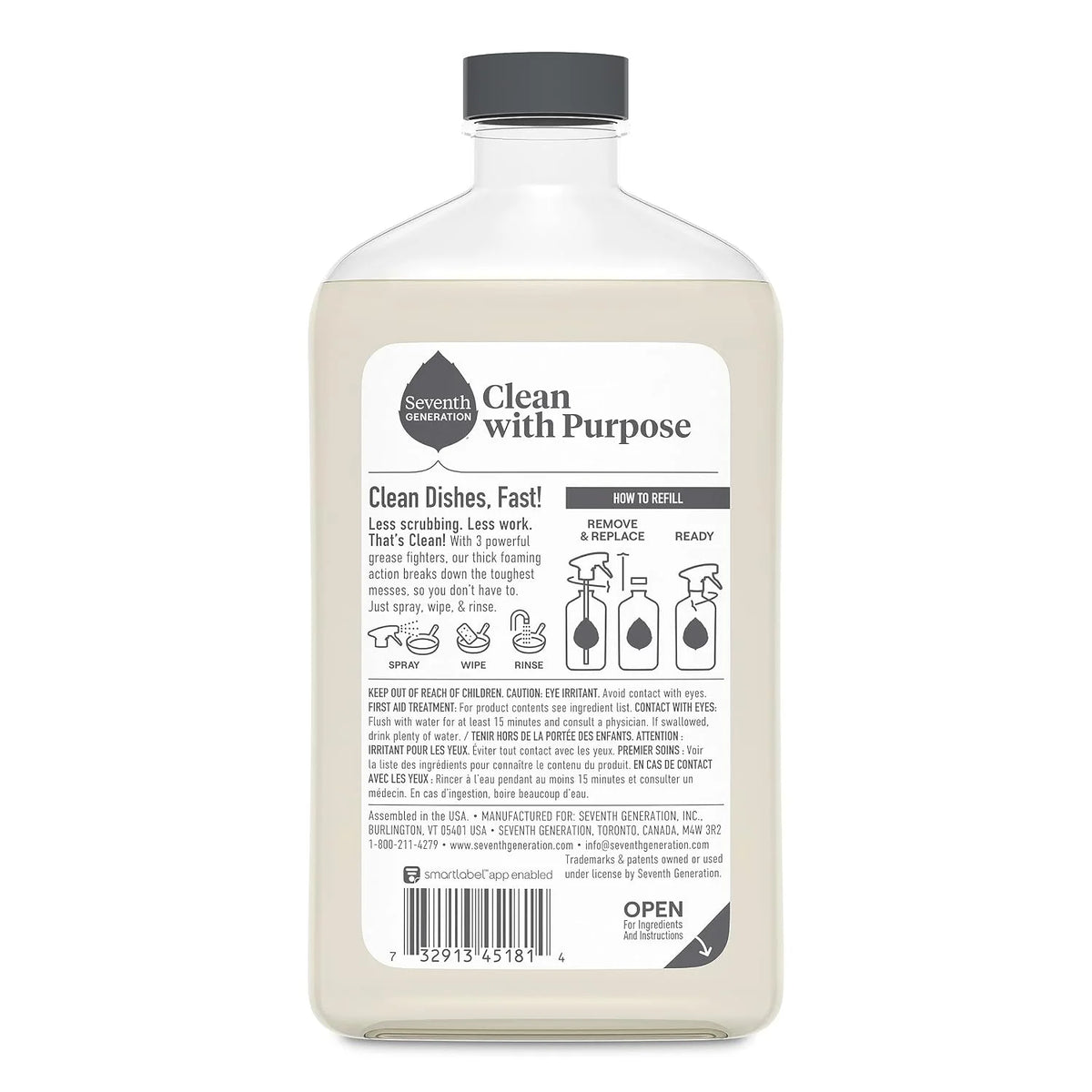 Seventh Generation Power+ Foaming Dish Spray Mandarin Orange Dishwashing soap Cuts Grease 16 oz