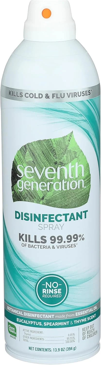 Seventh Generation Disinfecting Spray, Eucalyptus and Thyme, Disinfectant Made from Essential Oil, 13.9 Oz