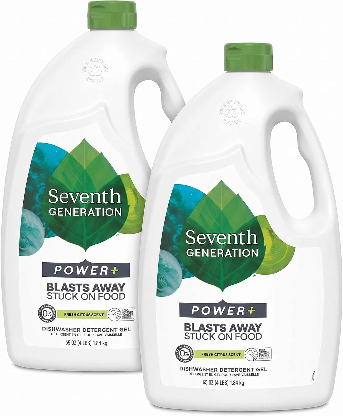 Seventh Generation Ultra Power Plus Auto Dish Gel, Fresh Citrus Scent, 65 Ounce (Pack of 2)