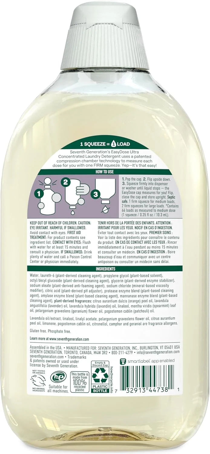 Seventh Generation, EasyDose Laundry Detergent, Fresh Lavender, 23 oz