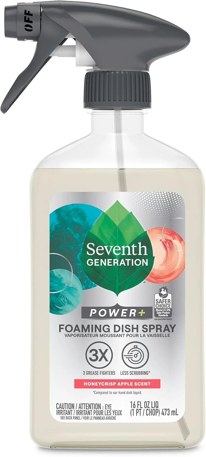 Seventh Generation Foaming Dish Spray, Honeycrisp Apple, 16 oz